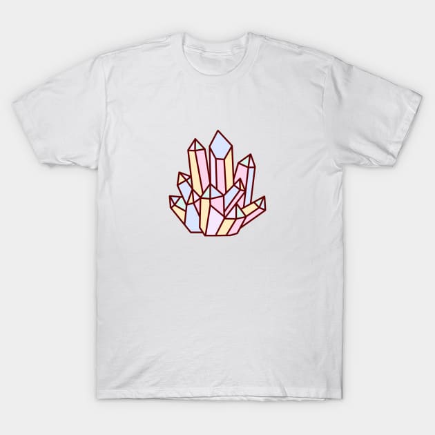 Pastel Pink Crystal T-Shirt by ArtsyDecals